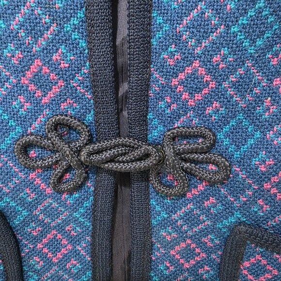 Mari Lwyd Vintage Sweater Vest Multicolor 100% Pure Virgin Wool - Picture 3 of 8